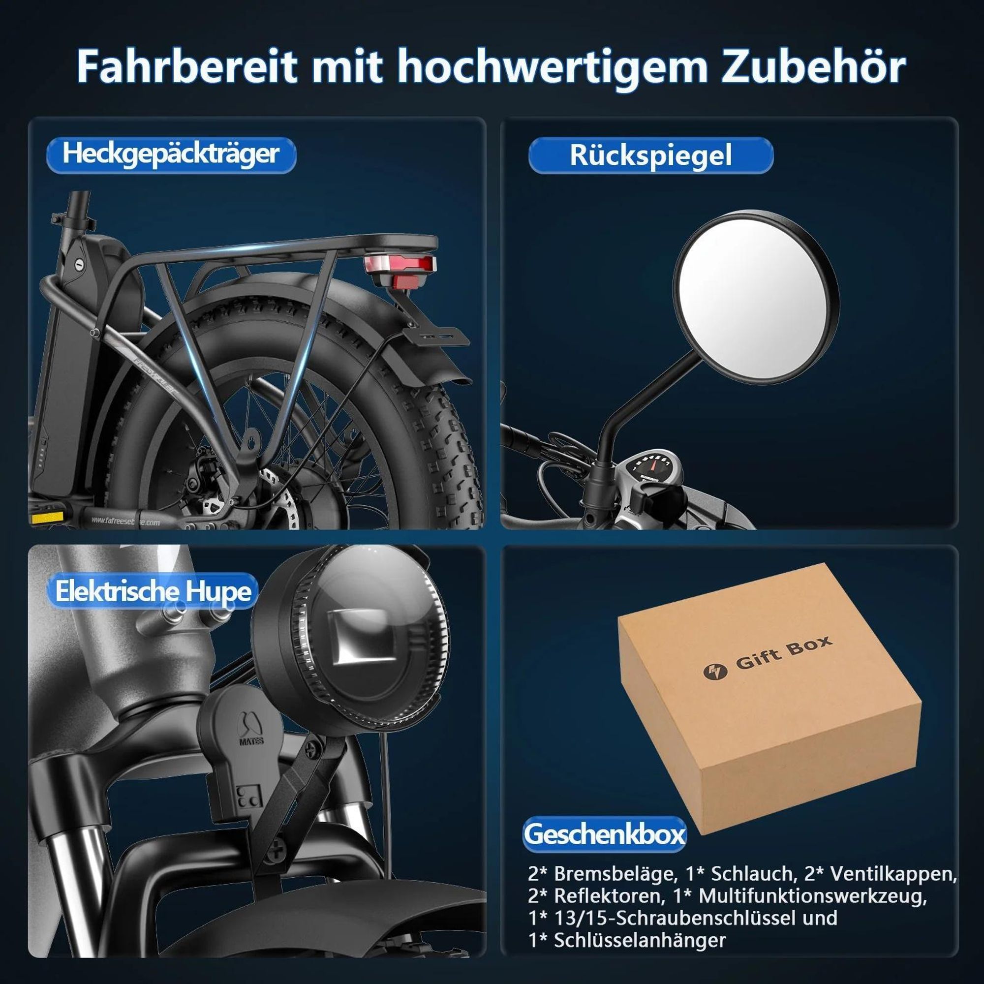 E-Bike FAFREES FF20 Polar - Batterie 48V12*2AH 20" Hydraulische Scheibenbremse - Grau Blau