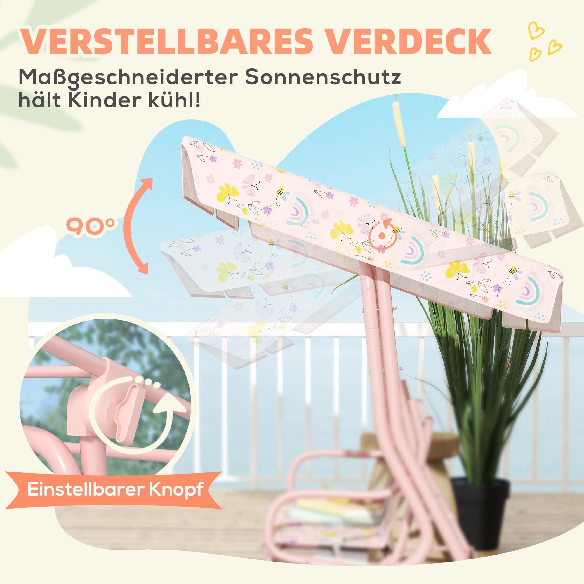 Hollywoodschaukel rosa Mädchen