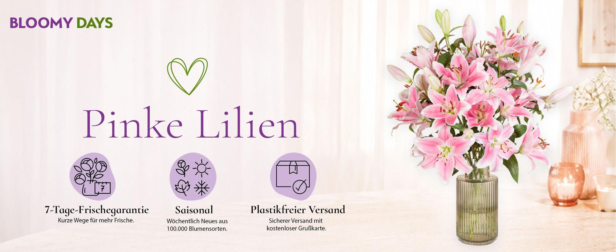 Blumenstrauß Pinke Lilien | Geschenk - frische Blumen | Blumenversand von BLOOMY DAYS