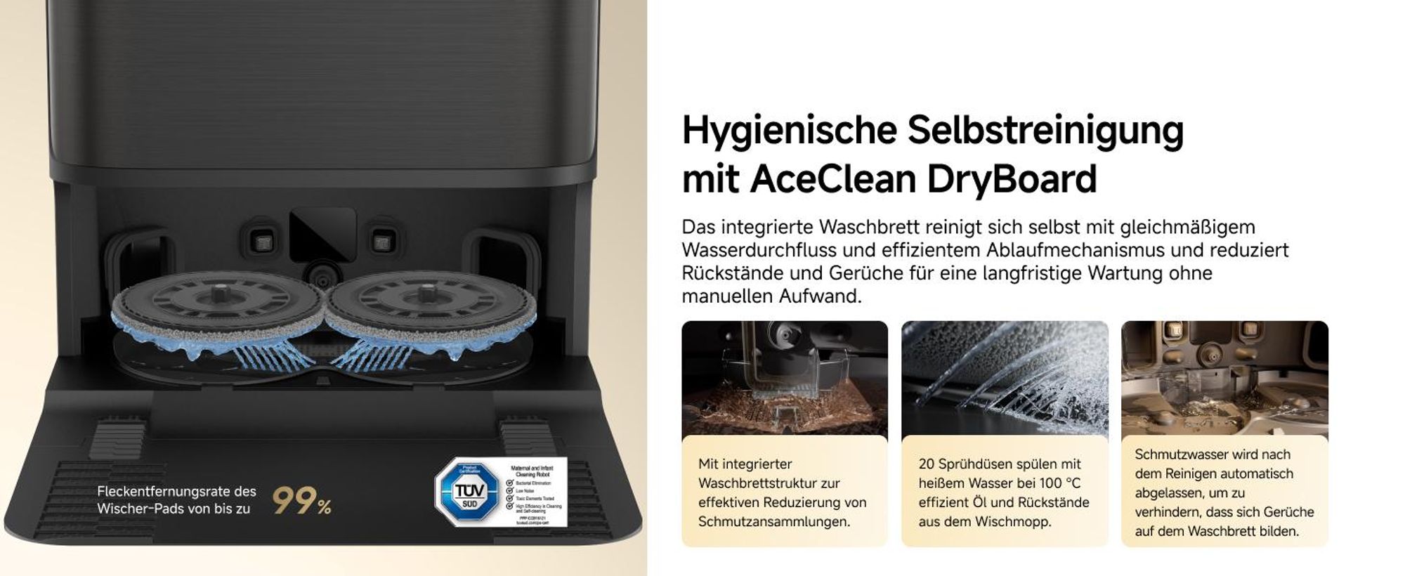 Dreame L50 Ultra AE Saugroboter mit Wischfunktion,28.000Pa Saugleistung,Automatische Entleerungsstation,Ausziehbare Seitenbürste,DryBoard,Schwarz