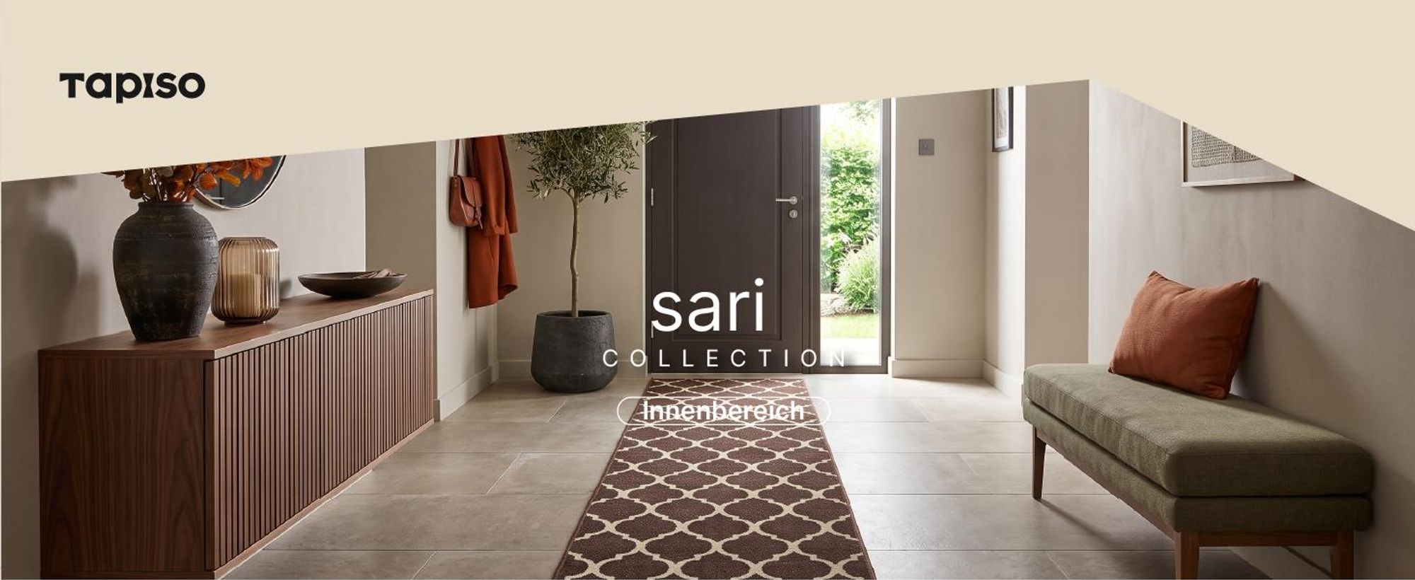 Tapiso Läufer SARI Modern Creme Wohnzimmer 120 x 300 cm