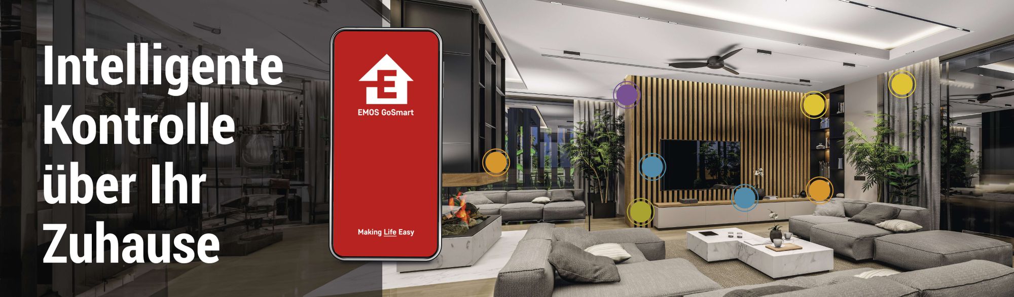 EMOS GoSmart 2in1 Infrarot-Bewegungsmelder und Nachtlicht mit App, WiFi-Bewegungssensor und farbiges Licht, Erkennungsbereich 5m/120°, 230V