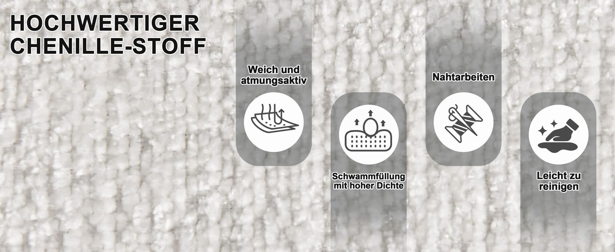 Duhome Loungesessel 360° Drehbar Armlehnstuhl aus Chenille-Stoff Schminktischstuhl mit Metallgestell Esszimmerstuhl, Beige