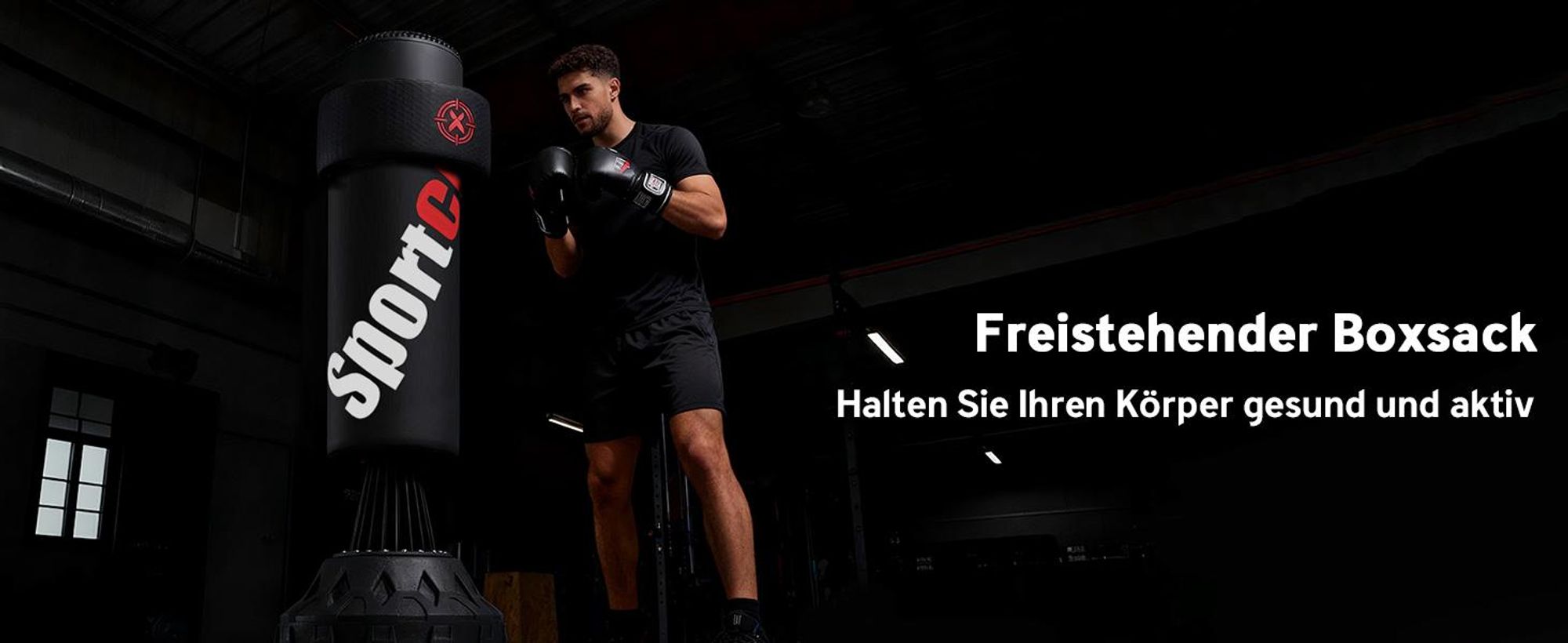 SPORTNOW Boxsack Stehend, 65-175 cm Standboxsack Kickboxsack mit Saugfuß Schwarz