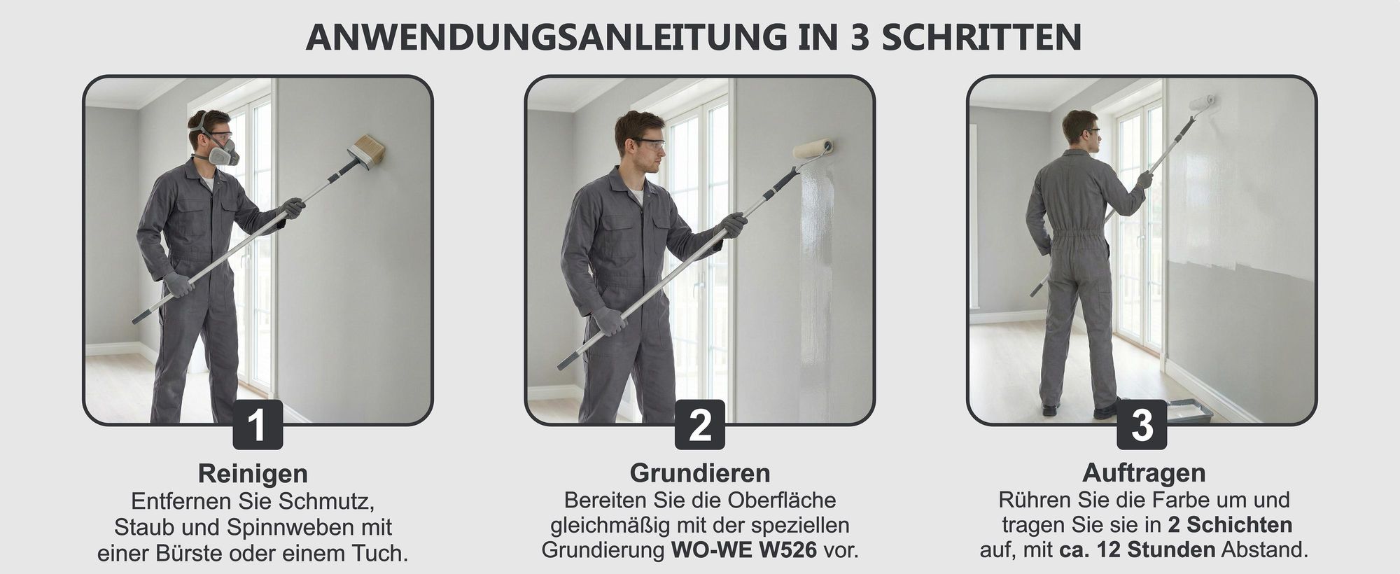 Thermo Innenwandfarbe Wohnraumfarbe Klima Farbe W529 Weiss - 5L