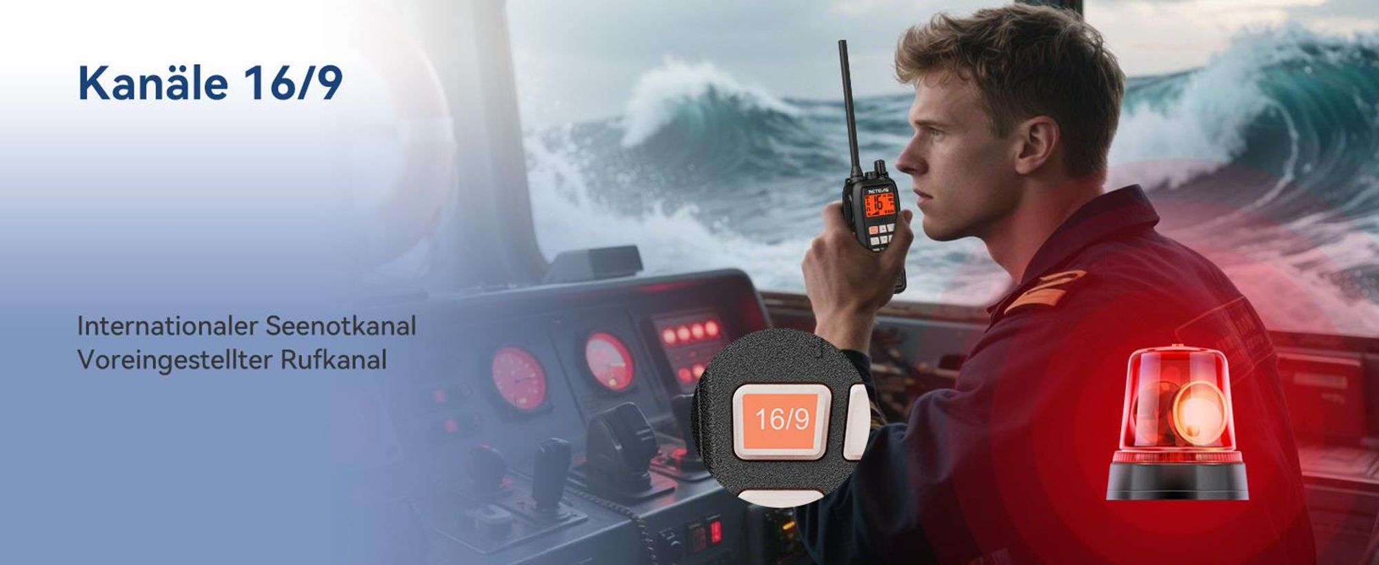 Retevis RM15 Seefunkgerät, Marine Walkie Talkie IP68, 2000 mAh Akku, Schwimmend, Vibration, 88 Kanäle, Handfunkgerät mit Lautsprecher für Bootfahren