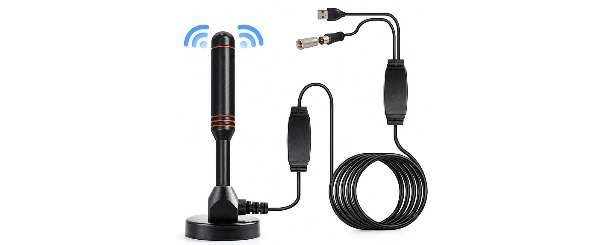L11C Bolwins 30dbi Leistungsstarke DVB-T2 HD Antenne dvbt DAB Stabantenne+ Verstärker 5m