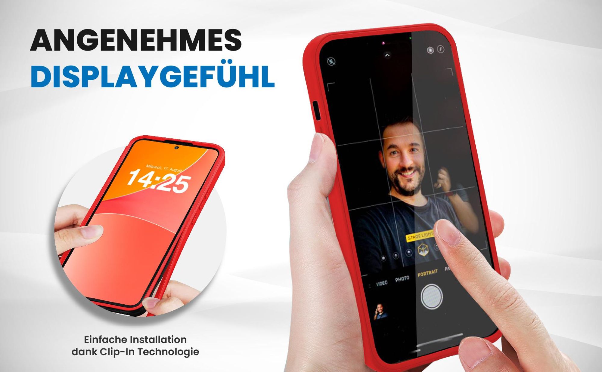 Rote Rundum Schutz Hülle für Xiaomi 15T Pro mit Touchsensibilität