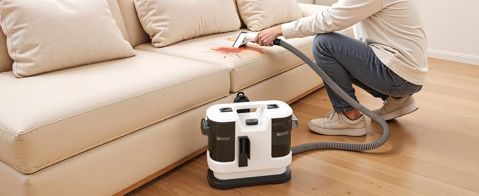 Lubluelu Stoffreinigungsgerät, Nass- und Trockensauger 13500 Pa / 450 W, Mit Großem Tank & Langem Kabel, Für Teppich, Polster, Sofa Und Auto,V6