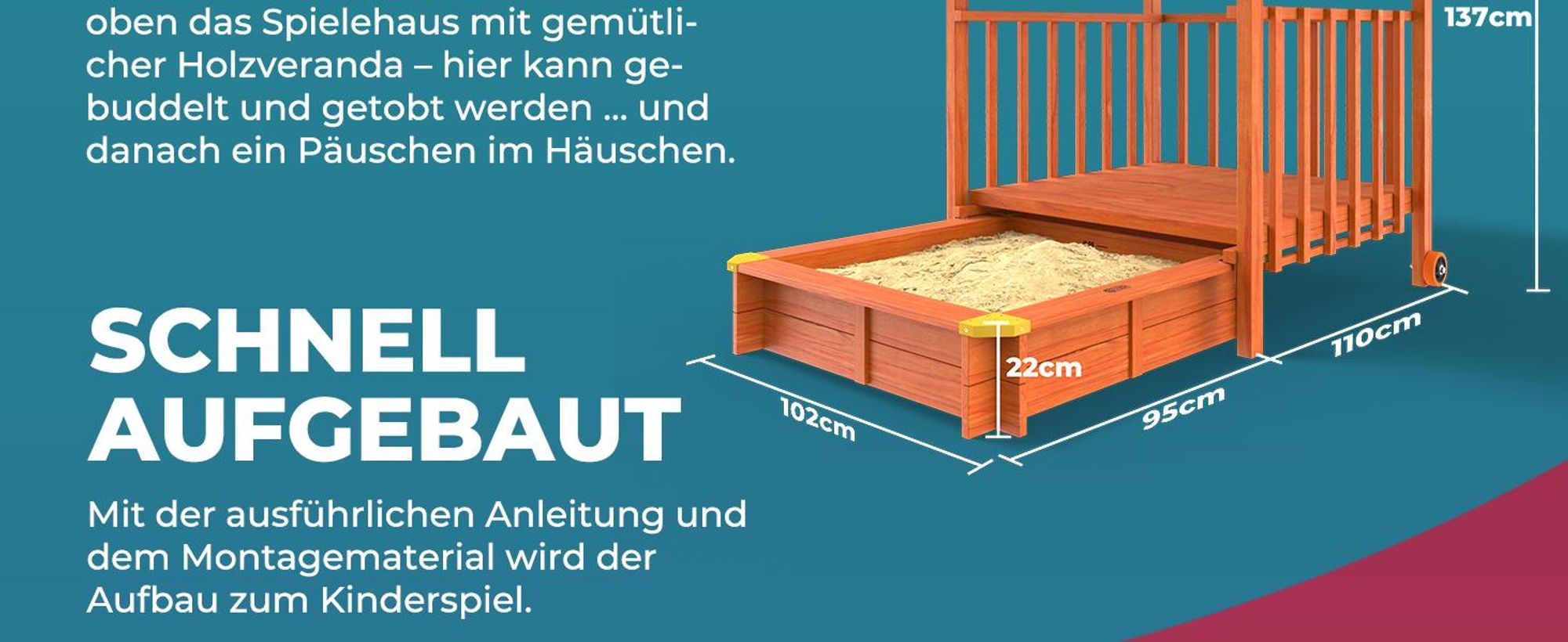SPIELWERK Sandkasten Merle Sonnendach