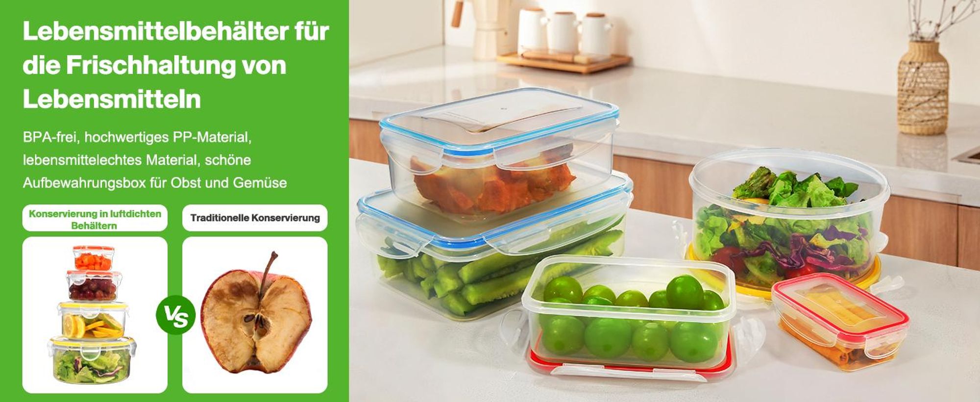YASHE 28 PCS Frischhaltedosen mit Deckel, Luftdichte Vorratsdosen Set, Vorratsdo