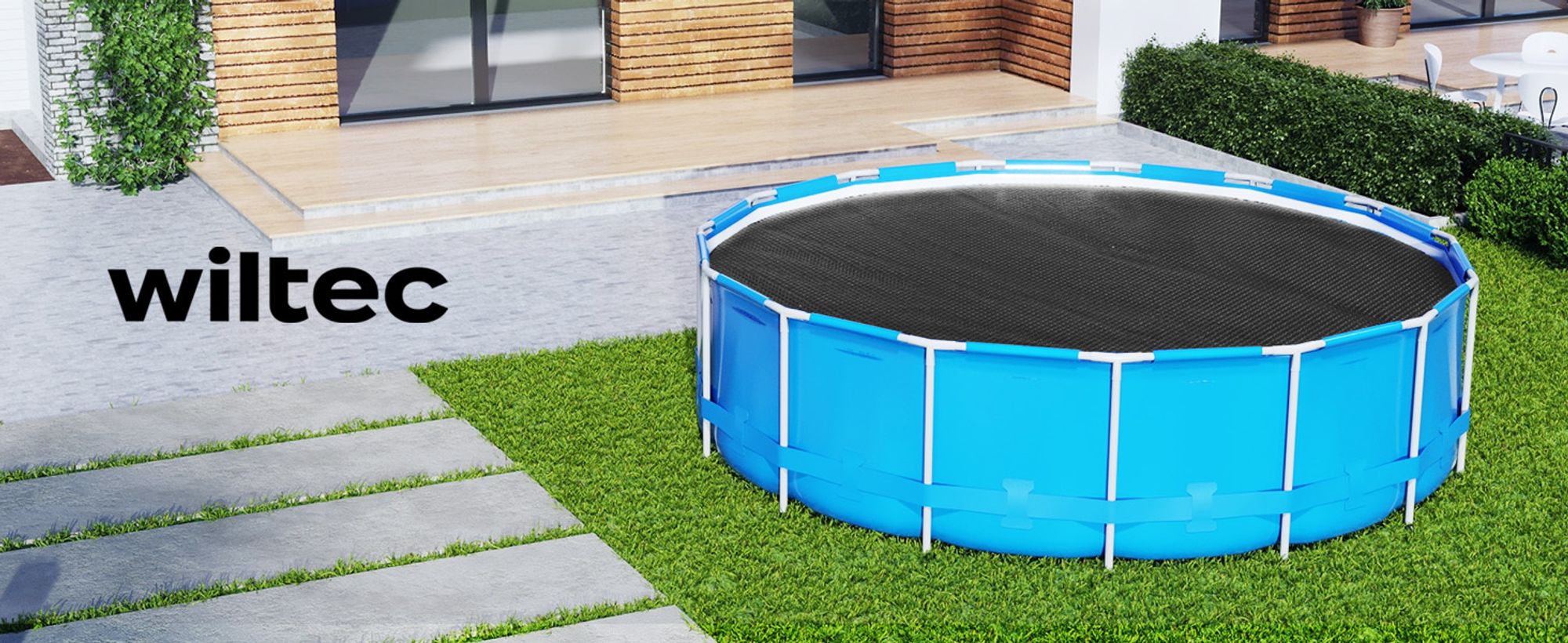 Wiltec Pool Solarfolie Ø 3,6 m, schwarz, Poolheizung aus 140 µ starkem PE Film, Poolabdeckung Poolplane Solarplane rund