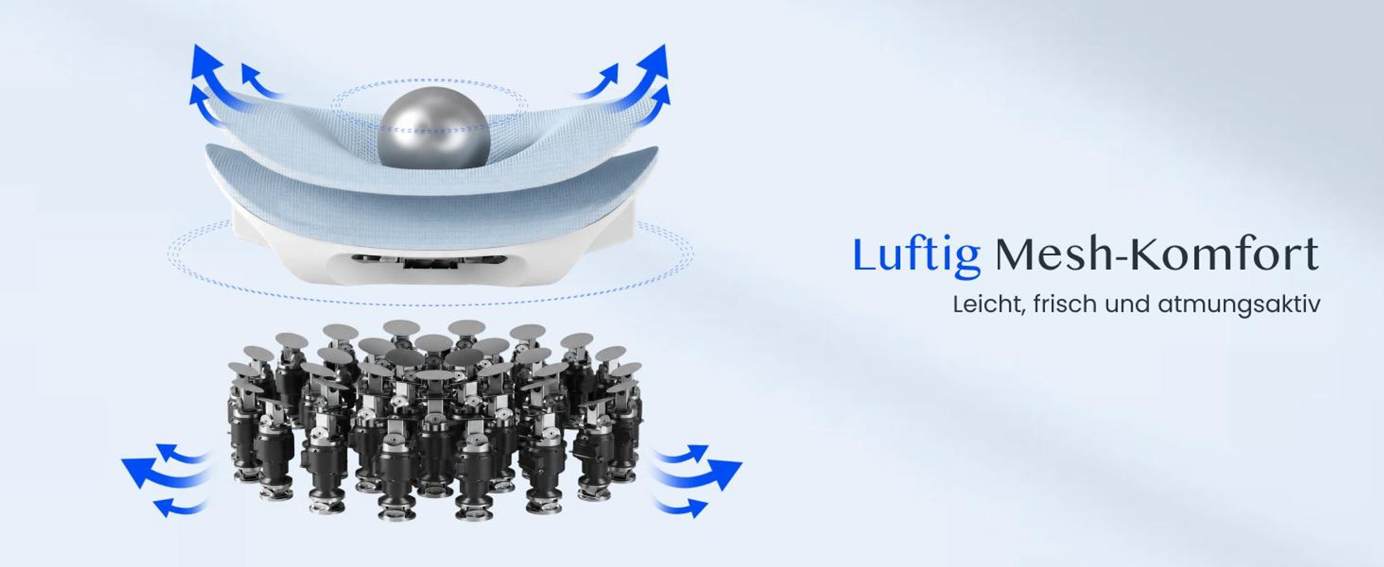 FLEXISPOT ErgoX Ergonomischer Bürostuhl mit Fußstütze, 3D-Armlehnen & Kopfstütze, 5D-verstellbare Rückenlehne, Tragfähigkeit von 136 kg, Blau