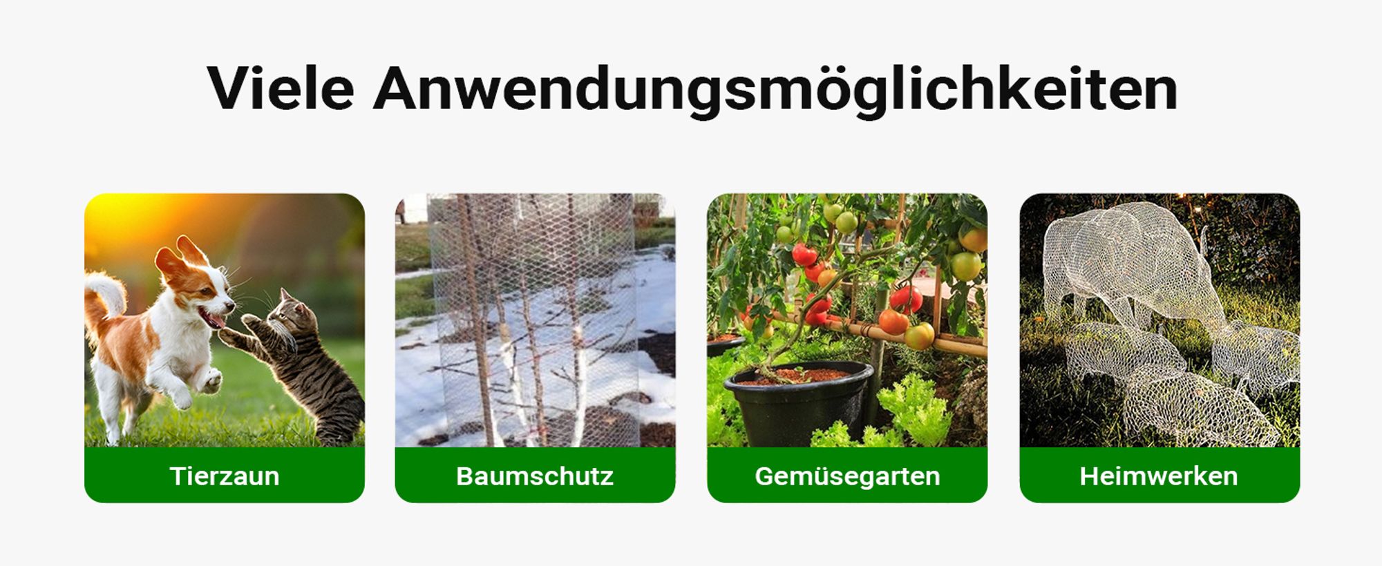 Wiltec Volierendraht 0,5 x 10 m, Hasendraht mit 6,3 mm Maschenweite sechseckig, Kaninchendraht Stahl verzinkt, wetterfester Hühnerdraht für Gehege