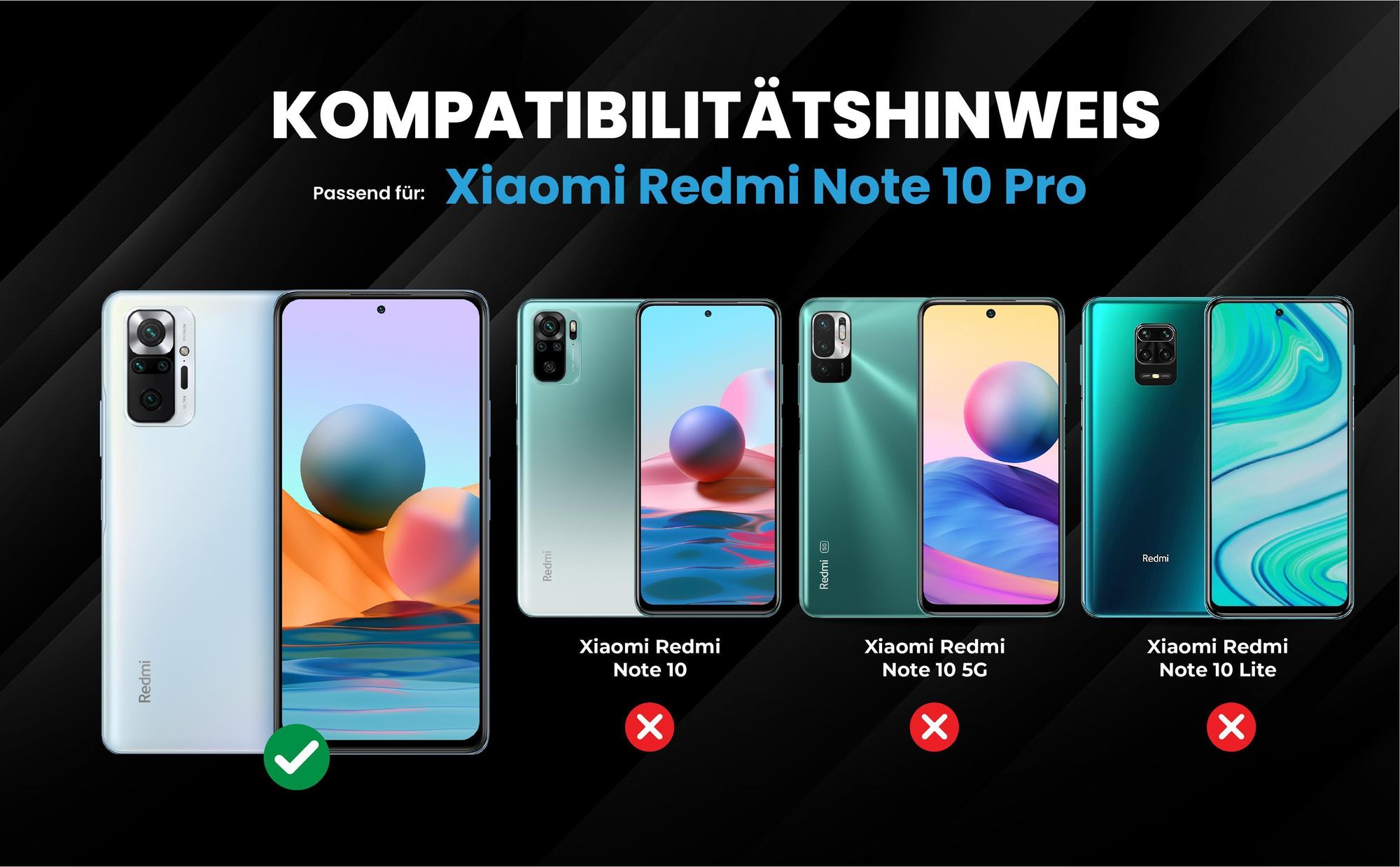 Kompatibilitätshinweise Hülle für Xiaomi Redmi Note 10 Pro