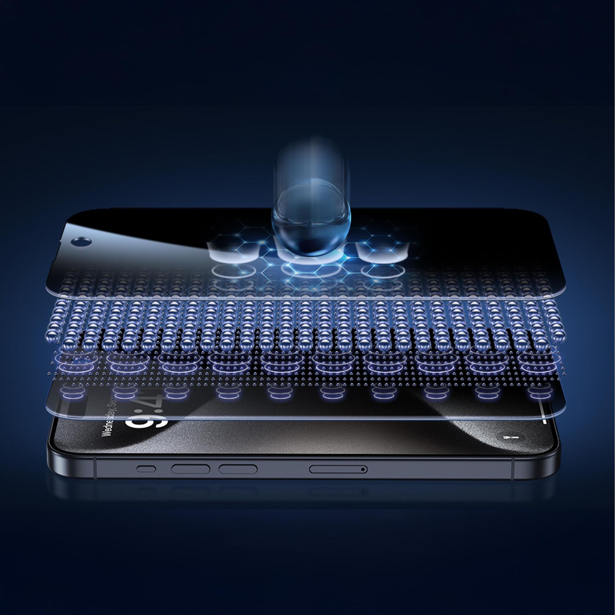 alkaya. iPhone 15 Pro Displayschutzglas Privacy, Panzerglas, Schutzfolie