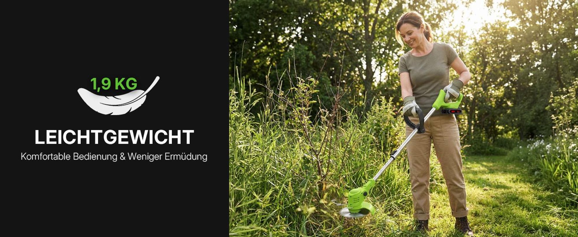 Akku-Trimmer, 500W Rasentrimmer, Elektro-Freischneider (22tlg.) Rasenkantenschneider Freischneider 8 in 1 mit Akku