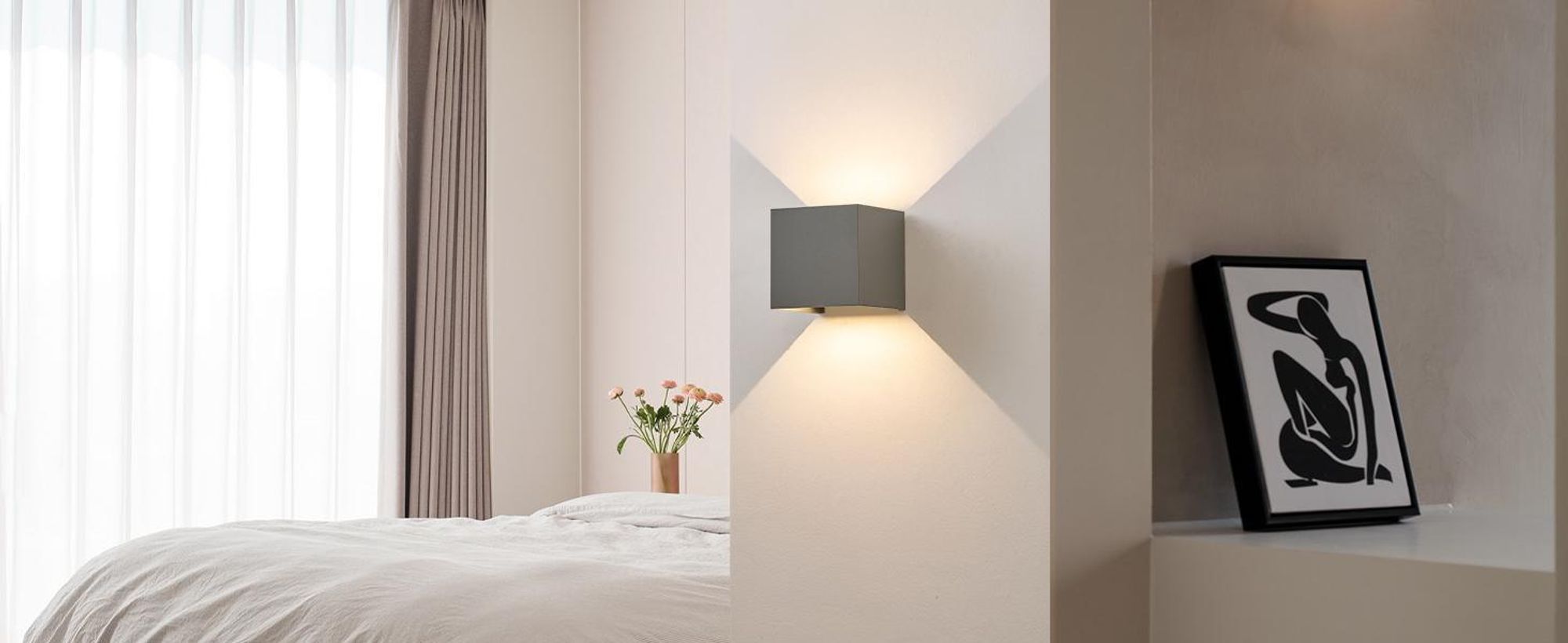 ZMH 2 Stück LED Wandleuchte Aussen 5W Grau Wandlampe Warmweiß Up Down Außenleuchte IP65 Wasserdicht Außenlampe Treppenhaus Hauswand Aussenlampe Flur