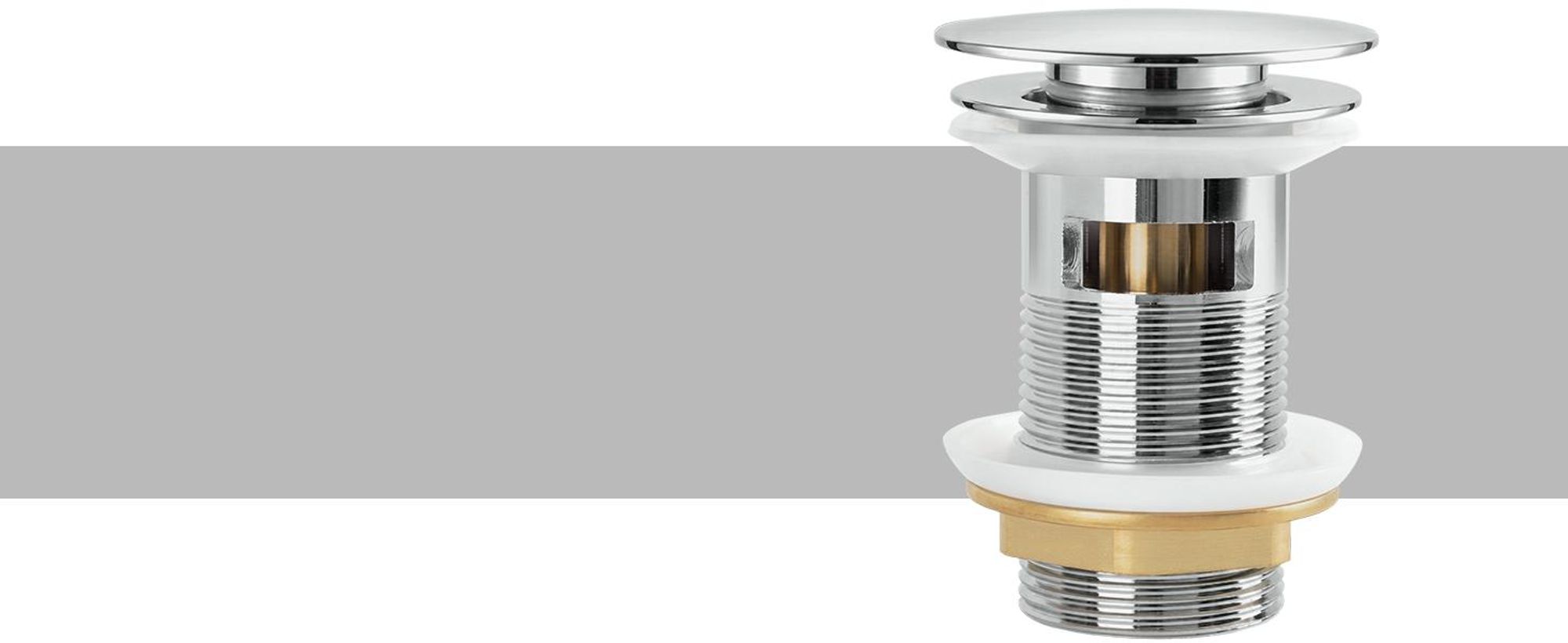 KRUMAD 2-er Set Pop Up Ablaufgarnitur für Waschbecken 40,5 mm, Waschbeckenstöpsel mit Überlauf, Abflussstopfen Chrom für Waschtisch