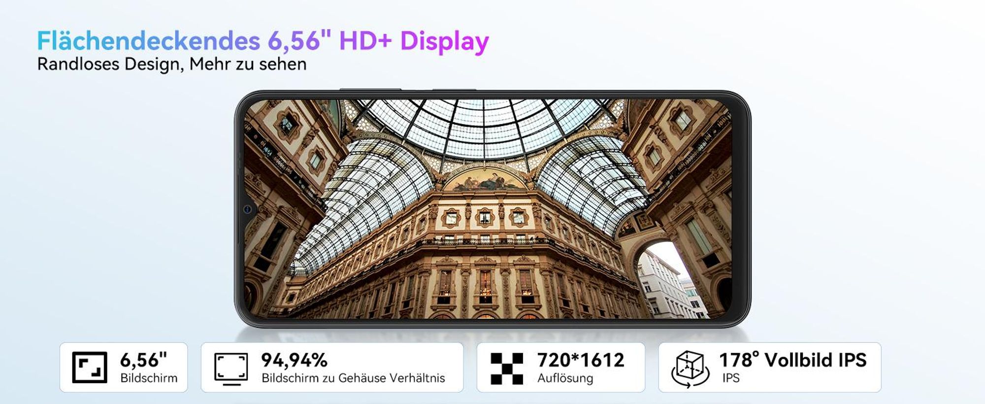 Blackview Wave 9C  6.56" Handy Ohne Vertrag, 12+64GB, 5000mAh, Dual SIM, Android 15, 1080P, Face ID, Fingerabdruck-Entsperrung