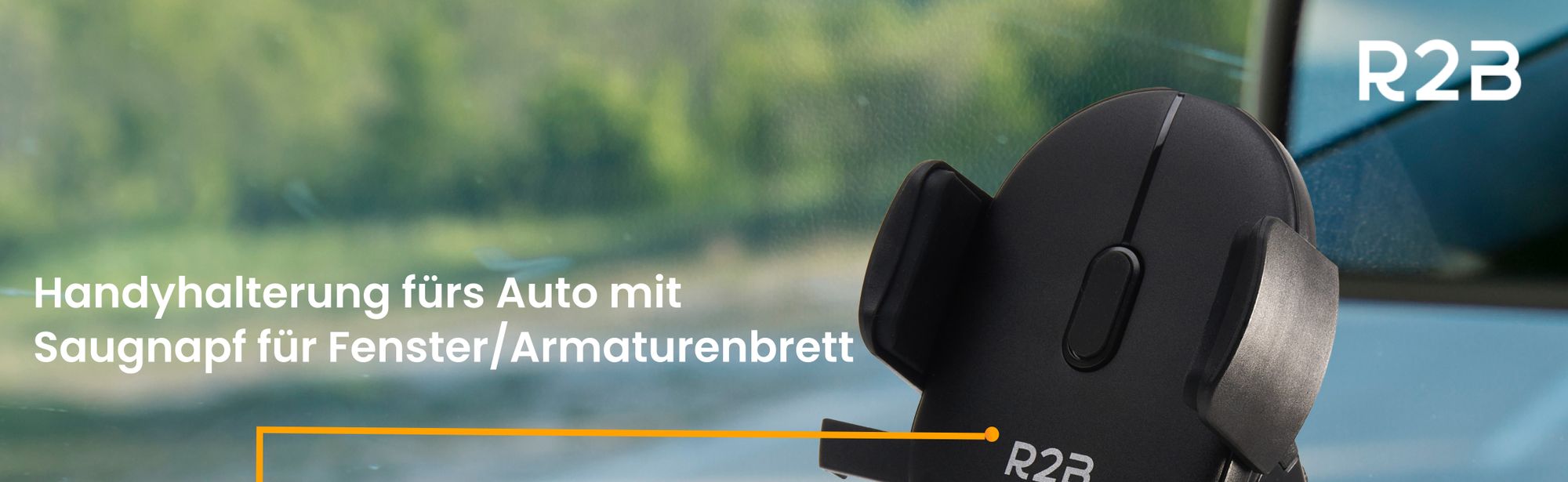 R2B Handyhalterung Auto Saugnapf -  iPhone halterung, KFZ-Halterung, Für Fenster und Armaturenbrett, 360-Grad-Drehfunktion