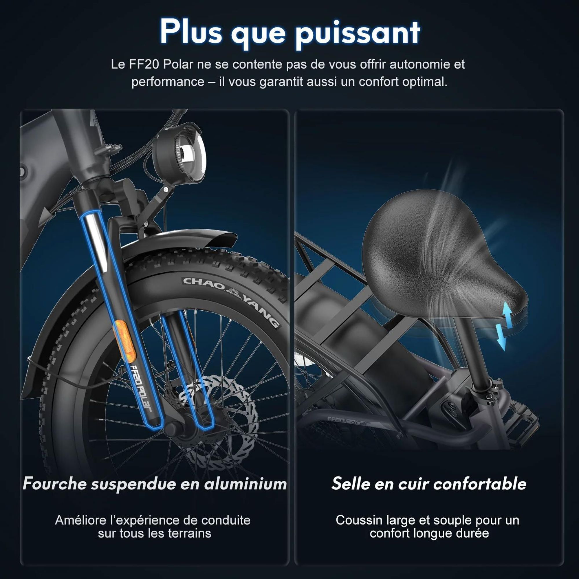 Vélo Électrique FAFREES FF20 Polar - Batterie 48V24Ah Pneus De 20 Pouces Frein à Disque Mécanique - Bleu