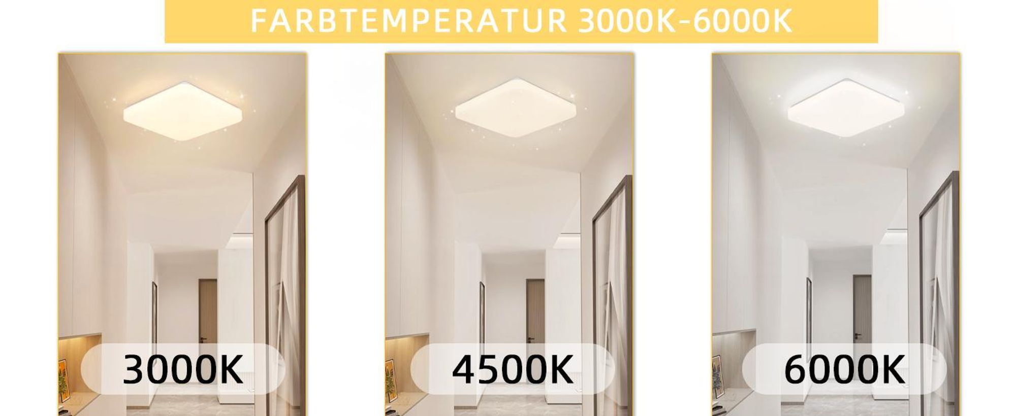 ZMH Plafonnier LED Ciel étoilé Plafonnier à intensité variable avec télécommande Chambre à coucher 37W 28cm Carré Lampe de cuisine pour salon Cuisine Couloir