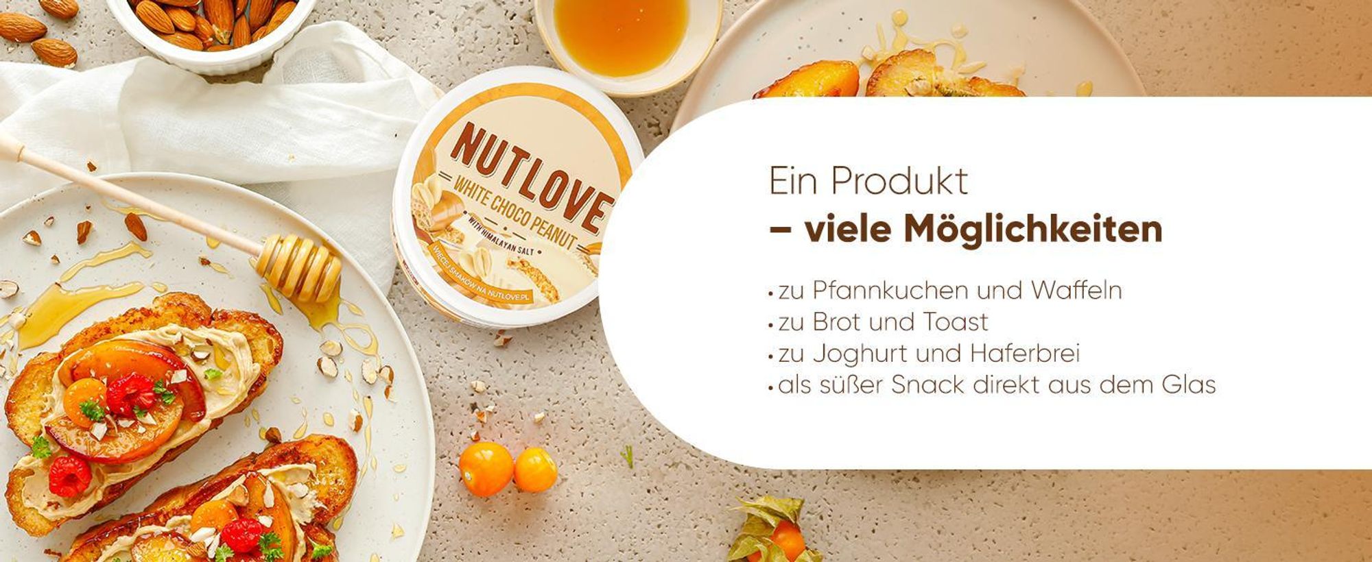 ALLNUTRITION Nutlove White Choco Peanut 500g Weisse Schokolade Mit Nüssen Ohne Zucker
