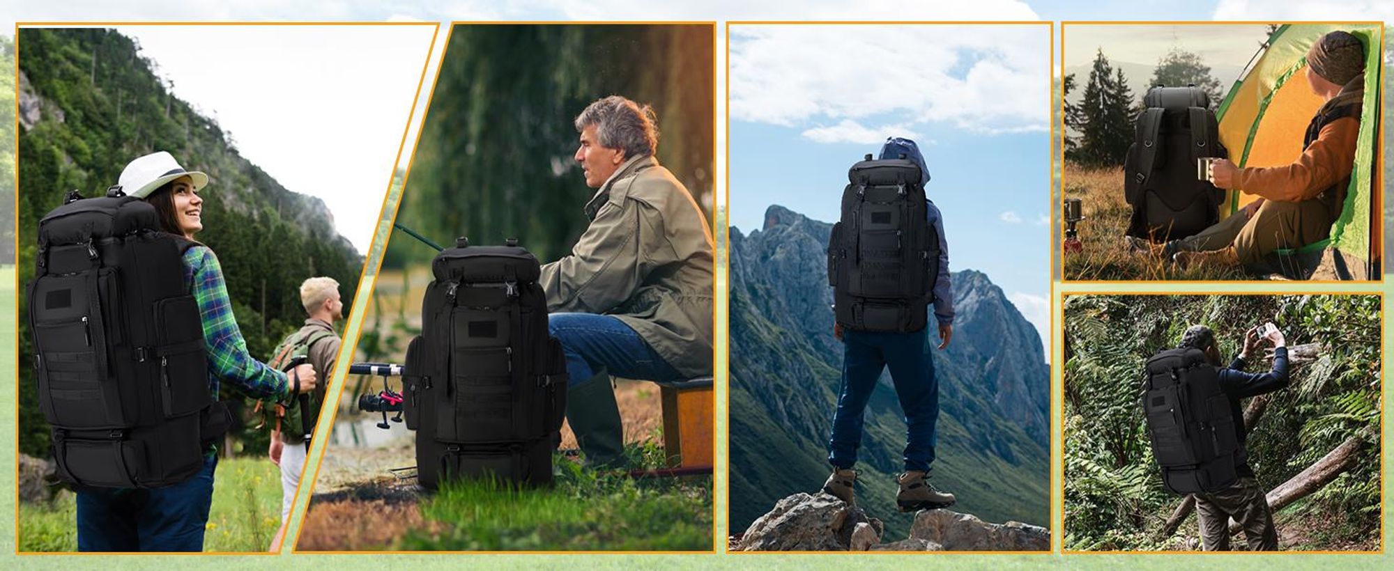 Trekkingrucksäcke, Wanderrucksack, Camping Rucksack, Reiserucksack, 100L Rucksack, Wasserdicht, für Camping Trekking Wander