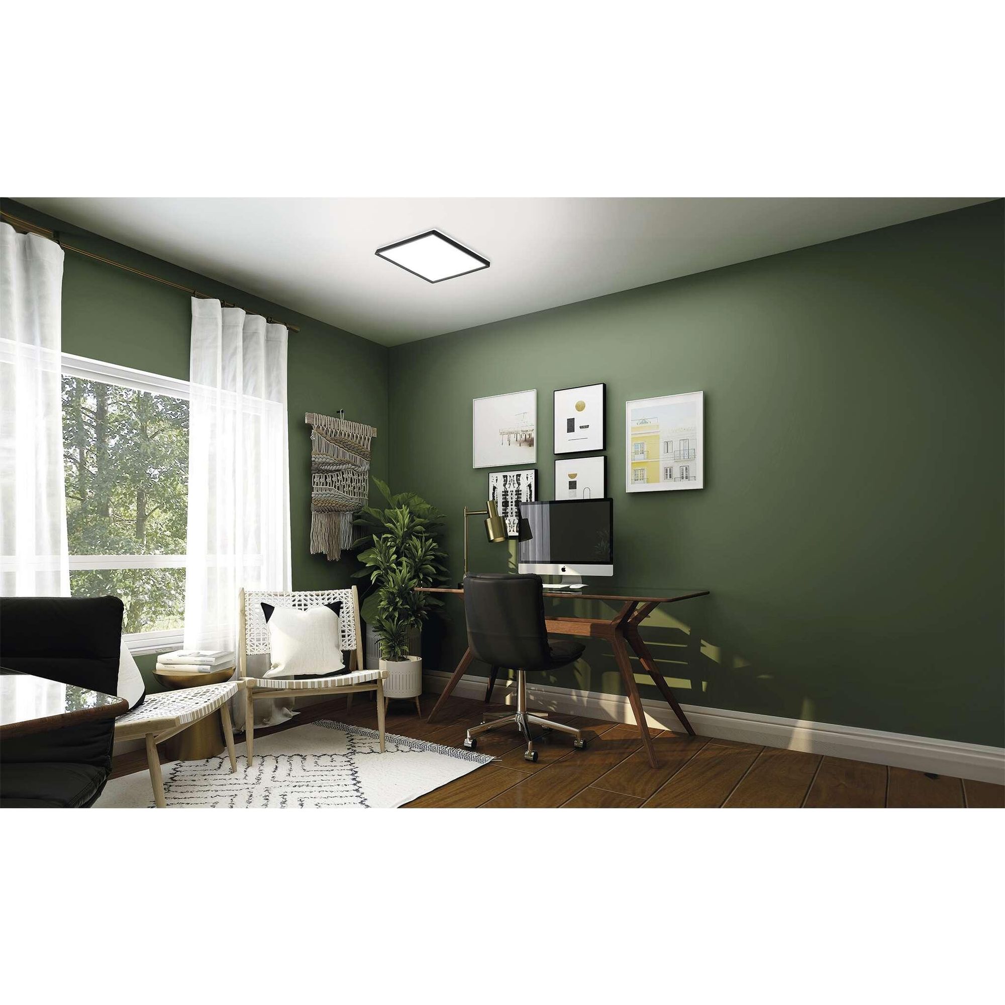 EMOS LED nástěnné/stropní svítidlo FLORI, čtvercové, neutrální bílá 4000 K, 1800 lm, 18 W (místo 115 W žárovky), 29,3 x 29,3 cm, černá, ZM1406