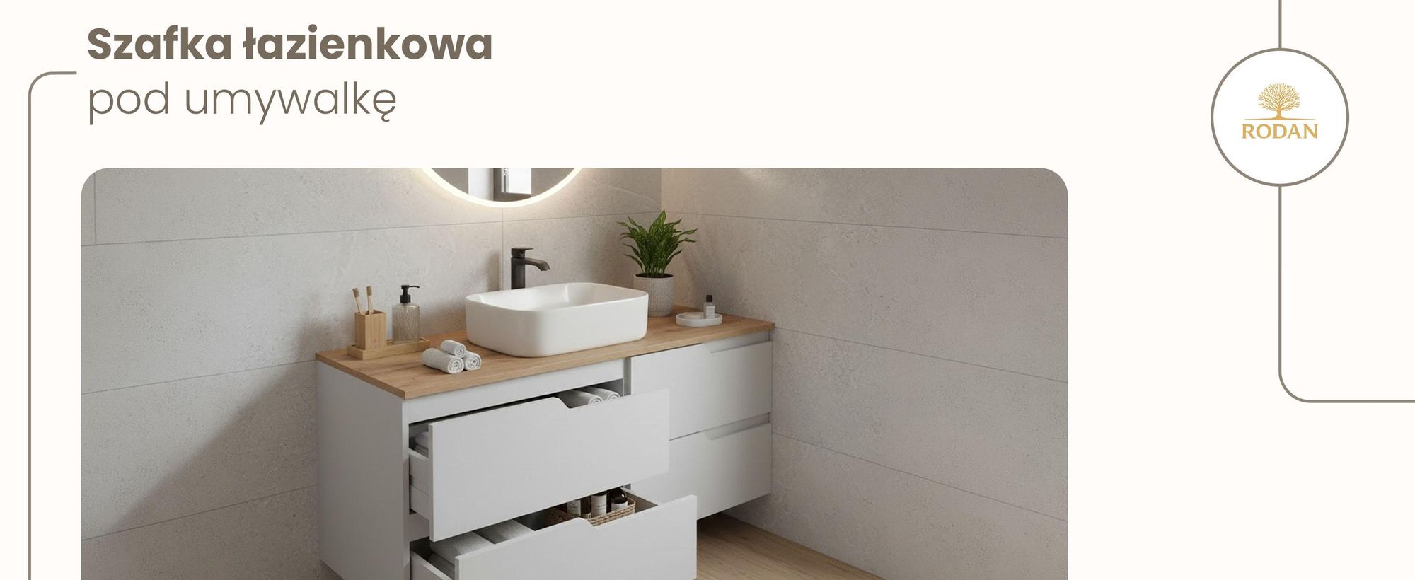 RODAN, szafka łazienkowa, szafka pod umywalkę, meble łazienkowe, szafka z szufladami
