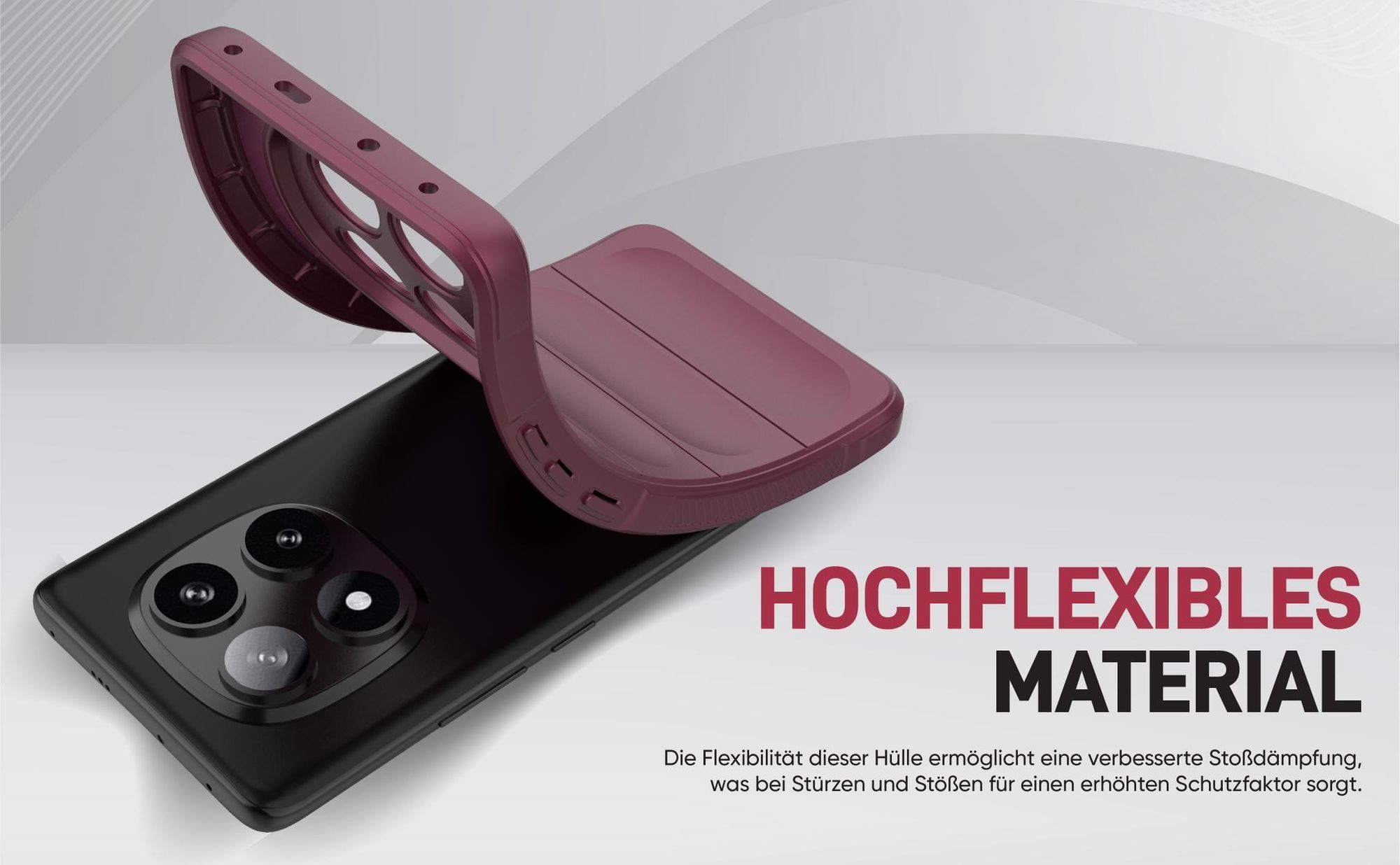 Stoßfestes und flexbiles Handy Case mit Griffzonen in Lila für Xiaomi Redmi Note 14 Pro 5G