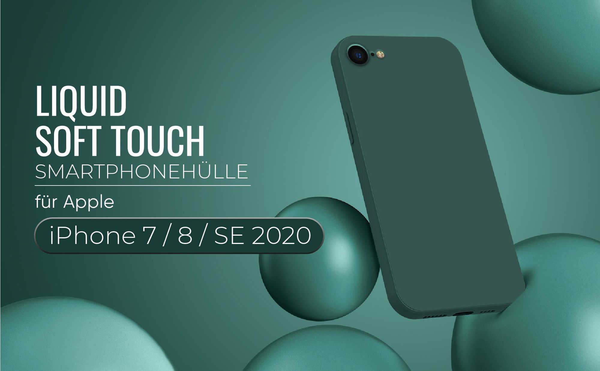Liquid Soft Touch Smartphone Hülle in Grün für Apple iPhone 7/8/SE 2020