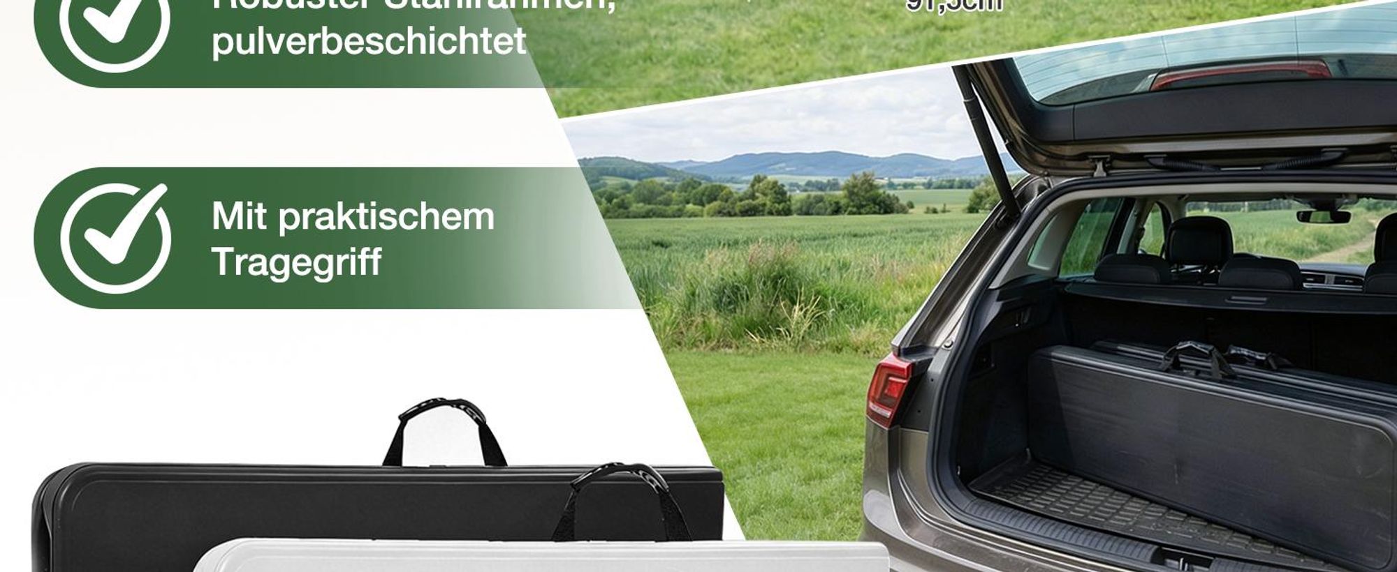 Sekey 2er Set Bierbank Klappbar 8 Personen 183cm Klappbank Campingbank, Schwarz