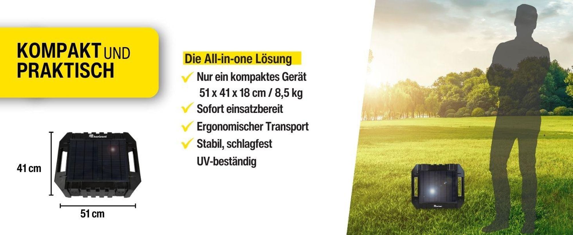 horizont 12 V Solar Weidezaungerät - ranger ® AS1800SC