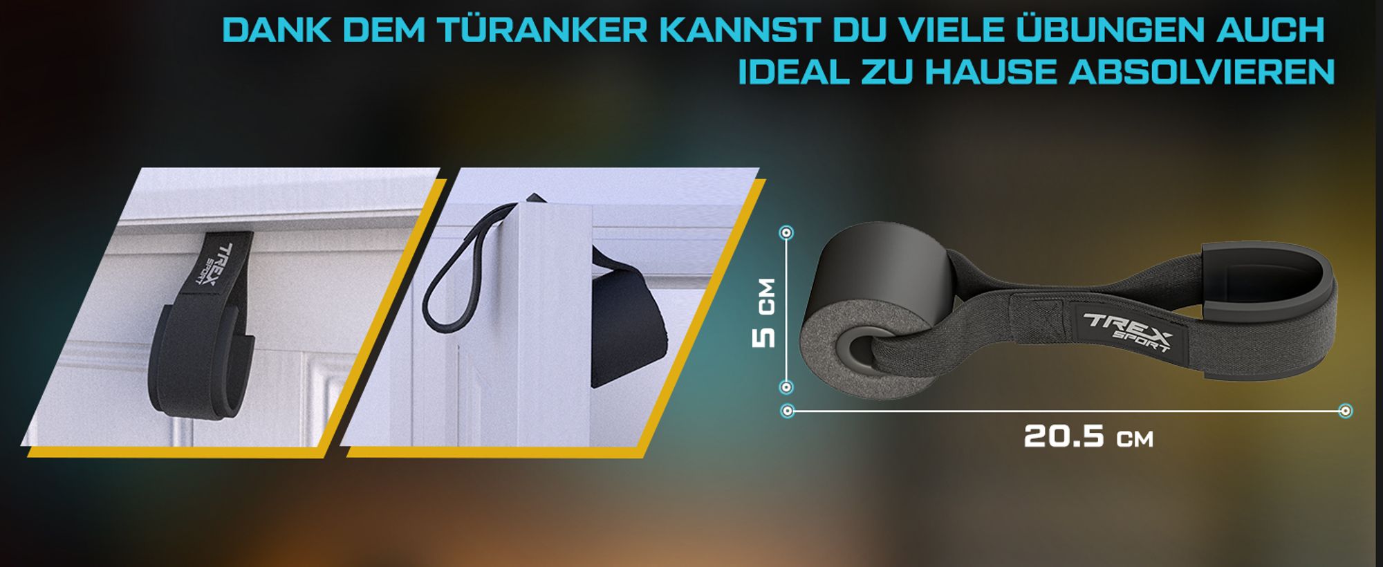 TREX SPORT Gymnastikband 3 Stück Set TX-003PBV Widerstandsband | Klimmzugband, Fitnessband 100% Latex, 2-30 kg, mit Türanker | Resistance Band Neon