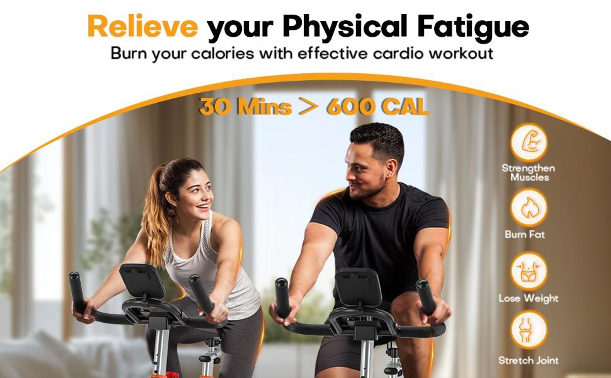 Ultraleises Heimtrainer-Fahrrad mit mehrstufig verstellbarem Magnetwiderstand, LCD-Display und einer Belastbarkeit von bis zu 160 kg