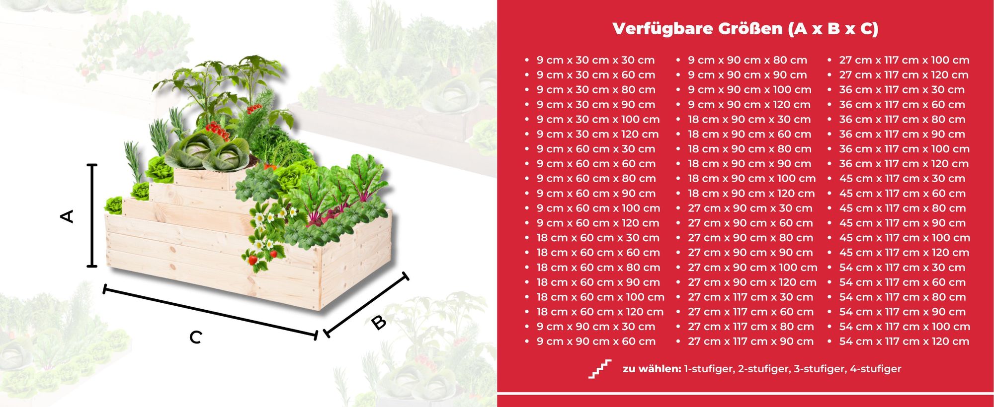 MODO24 Hochbeet Holz, Pflanzkasten, Massivholz, Kiefer, Kräuterbeet, Blumenkasten, Garten, Terrasse, 36x117x120 cm, Braun, ZP09