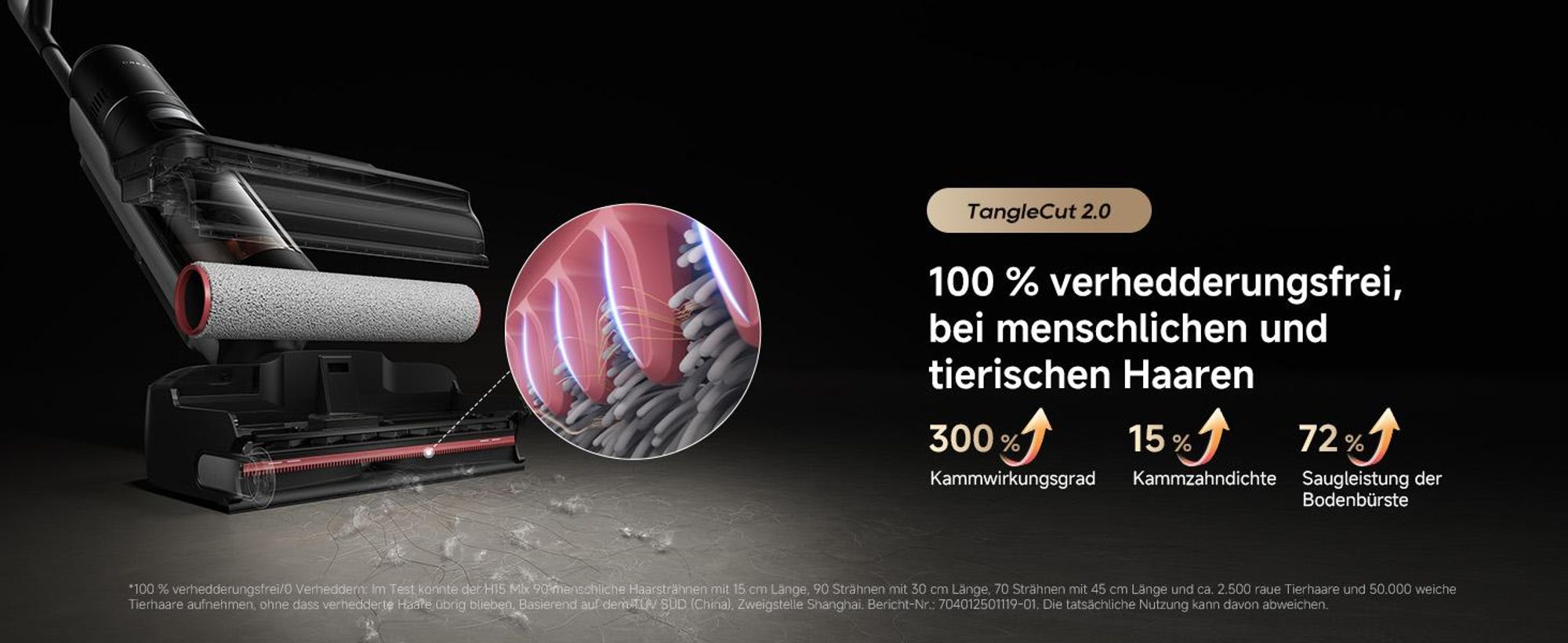 Dreame H15 Mix 7in1 Nass- und Trockensauger,KI-Roboterarm,Kantenreinigung,23kPa Saugkraft,verhedderungsfrei,100°C Bürstenrein,90 °C Trocknung