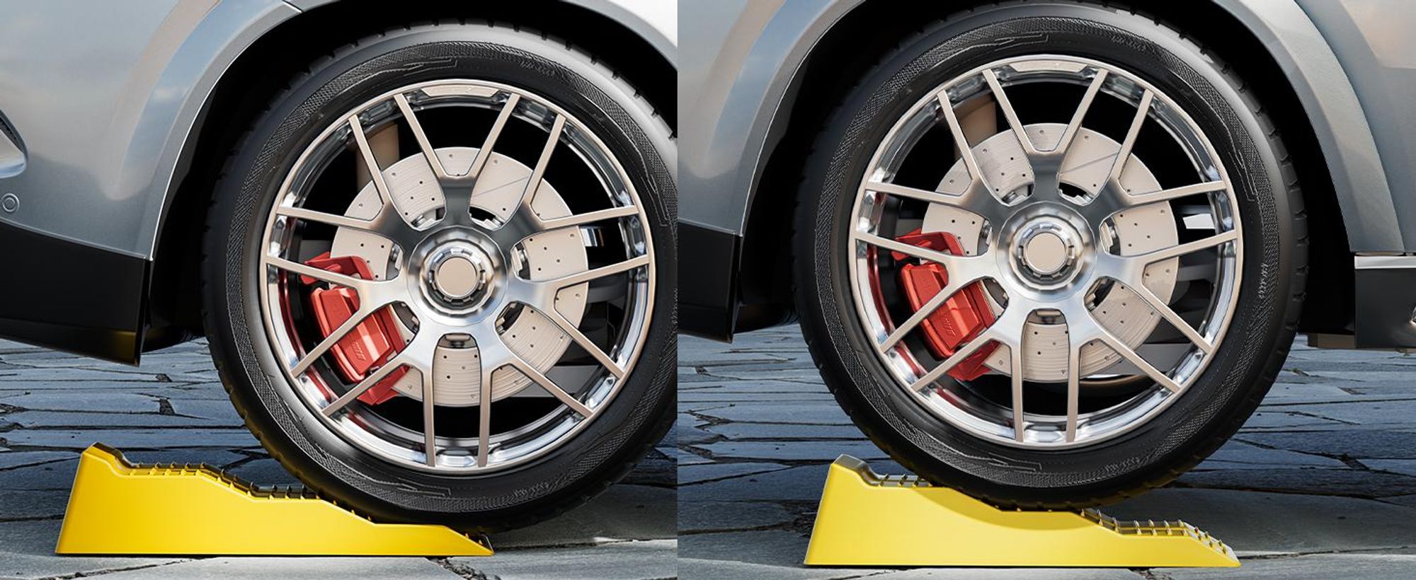 Wiltec Stufenkeile Paar mit 3 Höhenstufen 40/70/100 mm, Auffahrkeile 2er-Set mit 3 t Traglast, Ausgleichskeile für Wohnwagen, Wohnmobil, Camper usw.