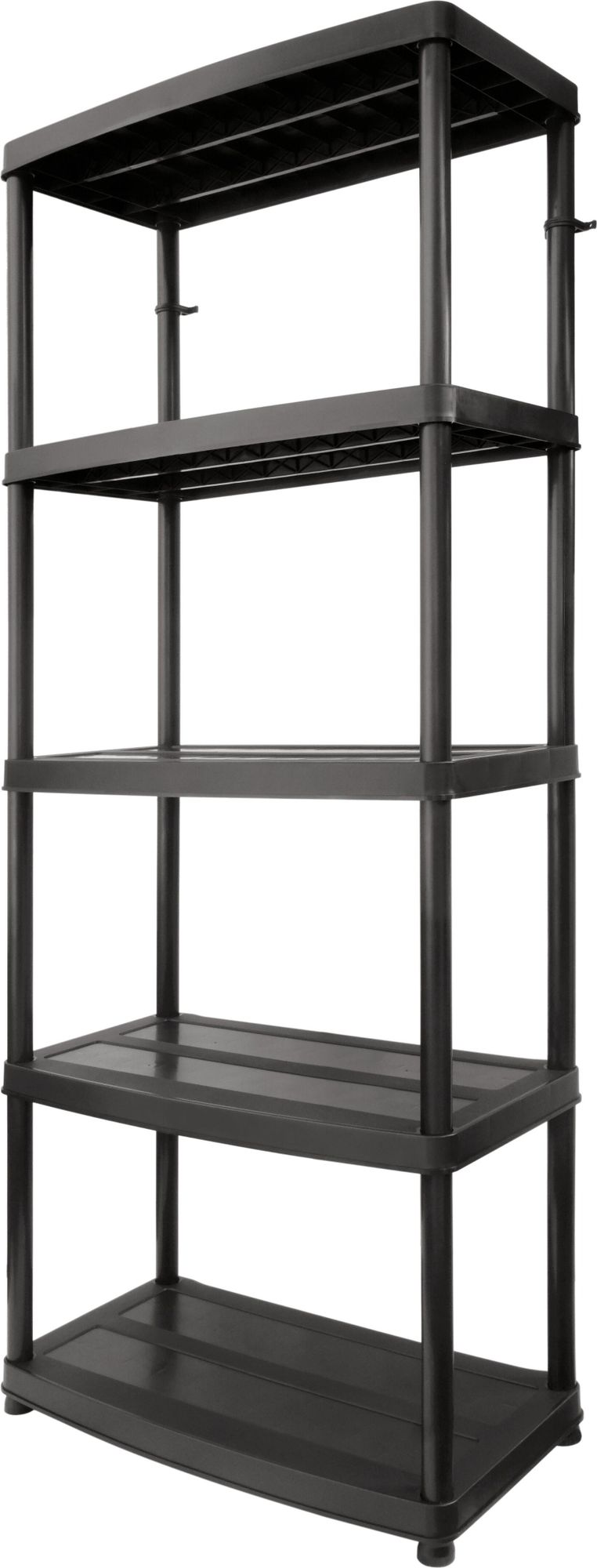 Drabest | Lagerregal - Kellerregale - Kunststoffregal 250kg -180x74x40 cm - Schwarz - Wetterfest - Einfacher Montage - Stabil und Robust