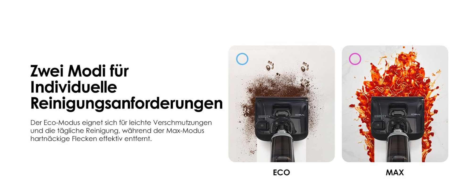 Tineco FLOOR ONE i5 Stretch Nass Trockensauger, 180° Lay-Flat Waschsauger, 20kPa Saugkraft, Beidseitige Kantenreinigung, 30 Min, Anti-Tangle