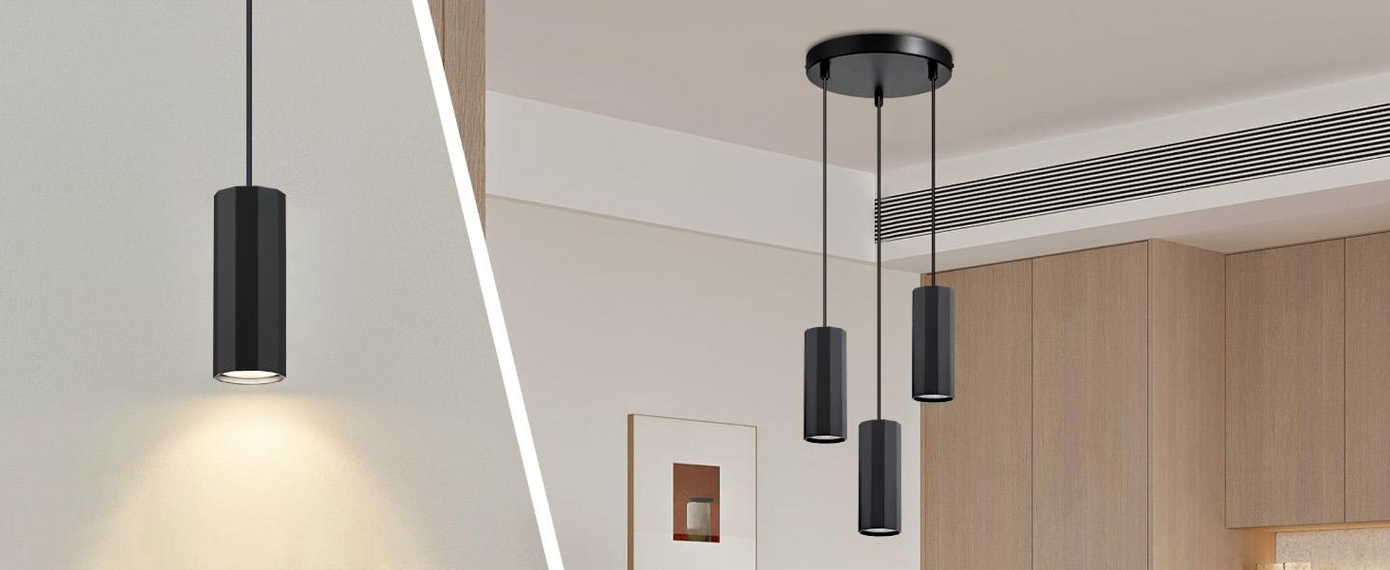 ZMH Pendelleuchte Schwarz Metall Rund 3 Flammig Hängelampe Pendellampe GU10 Modern Industrial Hängeleuchte für Wohnzimmer Esszimmer Küche Schlafzimmer