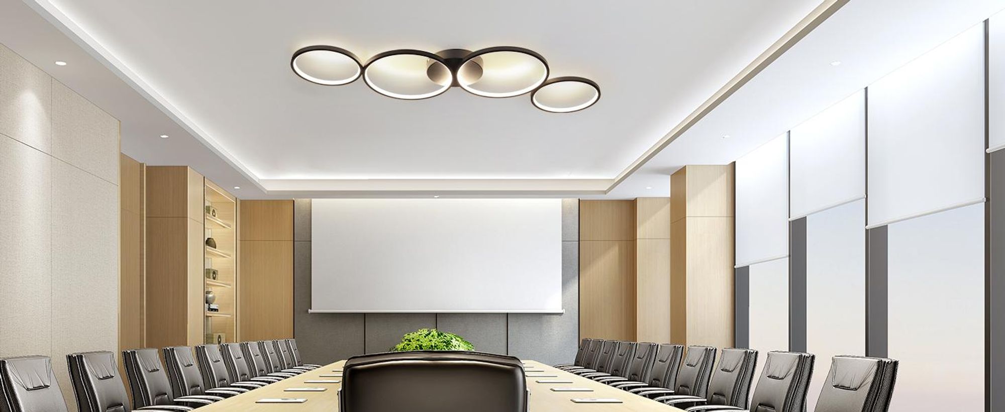 ZMH LED Deckenlampe Dimmbar Modern Wohnzimmerlampe 4 Flammig Ringoptik 55W Schwarz Innen Deckenleuchte 88cm für Schlafzimmer Wohnzimmer