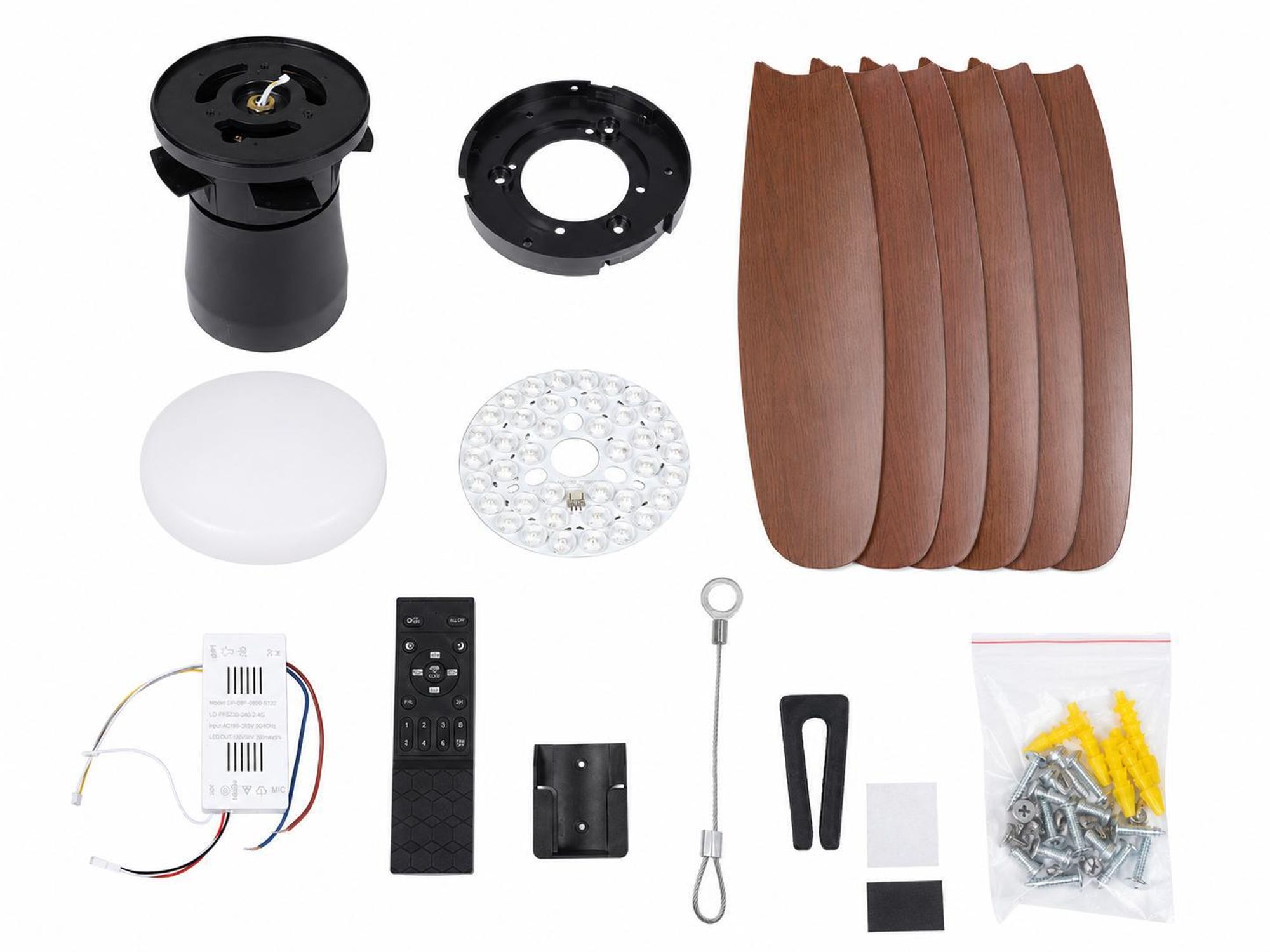 Ø106CM Deckenventilator mit LED Beleuchtung Smart App Fernbedienung Dimmbar 6 Windstufen, 3 Modi, Timer, 35W Leise LED Deckenleuchte mit Ventilator