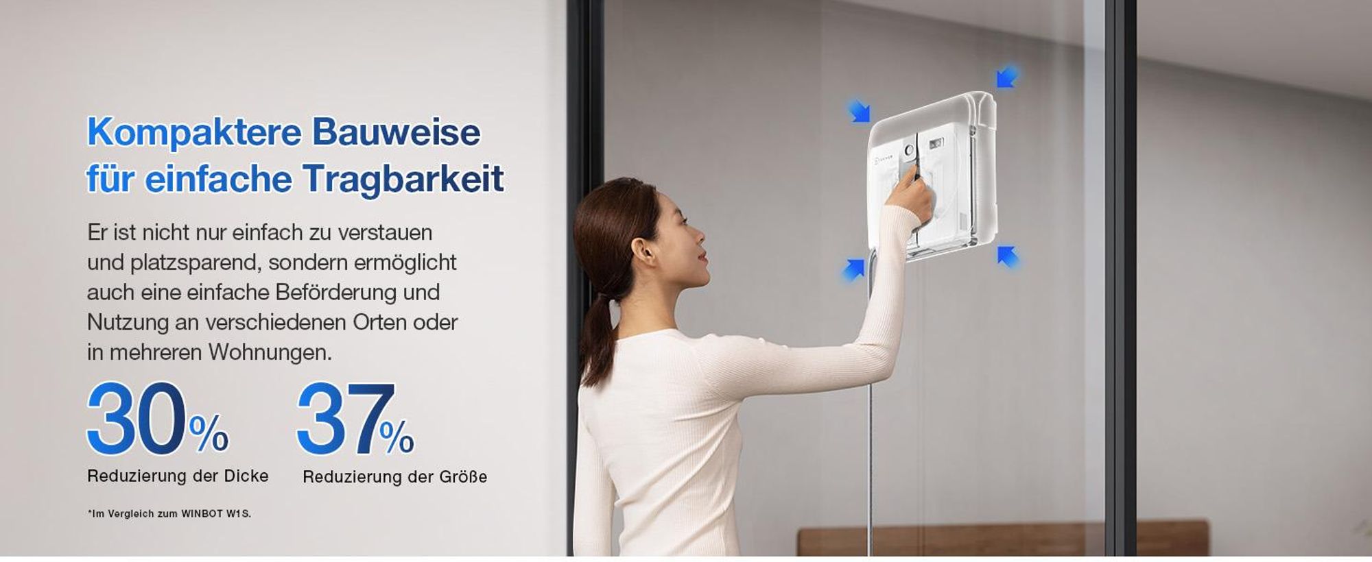 ECOVACS WINBOT Mini Fensterputzroboter Grau
