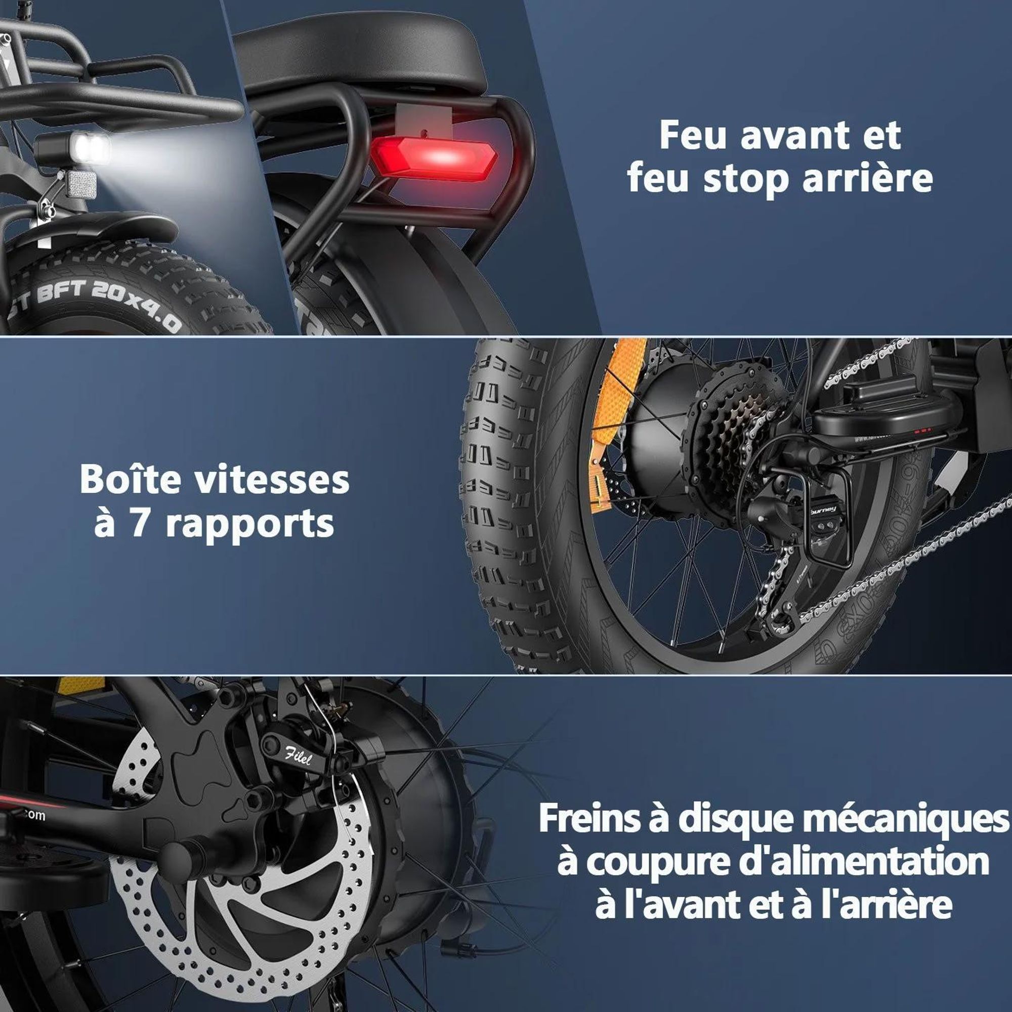 Vélo électrique FAFREES F20 Max - Batterie 48V30AH Pneus 20" Freins à disque mécaniques - Rouge