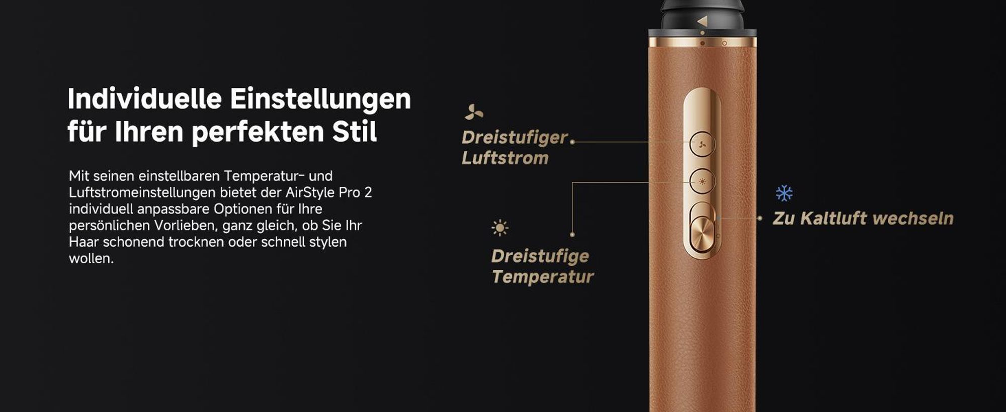 Dreame AirStyle Pro 2 ,7in1 Multistyler,Schnelltrocknend,2Lockenaufsätze,Volumen für das Haar,glättende Bürste,Kräusel Reduzierung,2026e Version,Braun