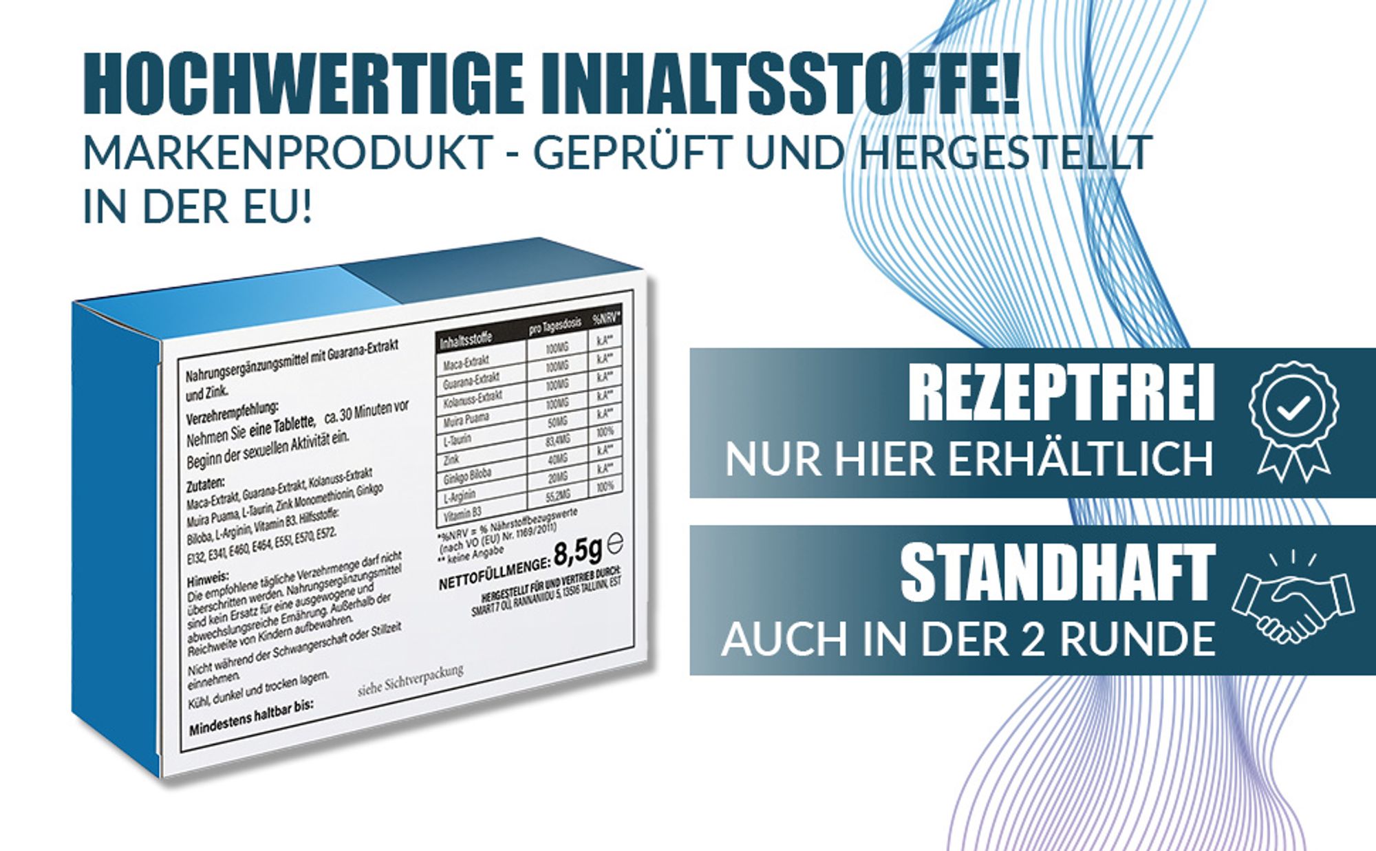 Saint Nutrition® Viarin 100 mg | für Männer – Verzögerung der Ejakulation – mehr Spaß zu zweit – Potenz steigernd – mehr Potenz