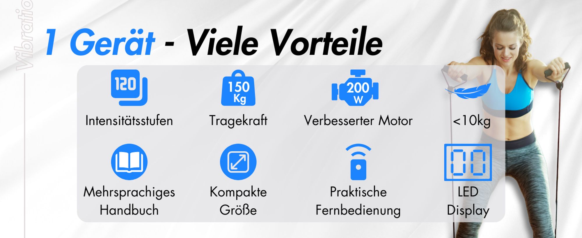Winch Vibrationsplatte PRO-Preissieger|INKLUSIVE Zwei Zugbändern|Ideal für Passives Training, Po, Beine, Fettabbau sowie gezielte Kalorienverbrennung|Fitnesstraining für Zuhause +GRATIS Fernbedingung